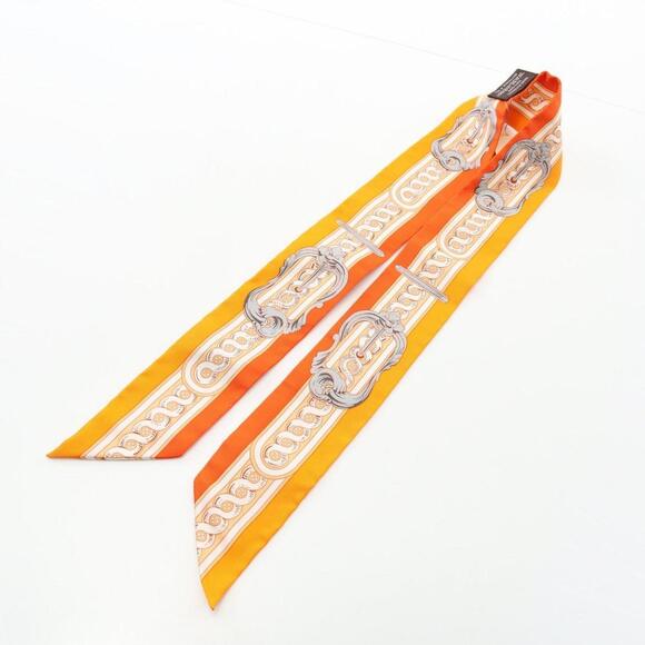 HERMES Authentic Orange Silk Scarf - Picture 5 of 5